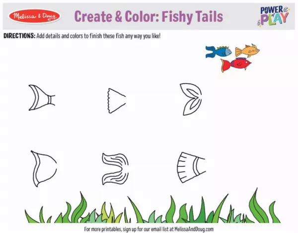Create and Colour Fishy Tails